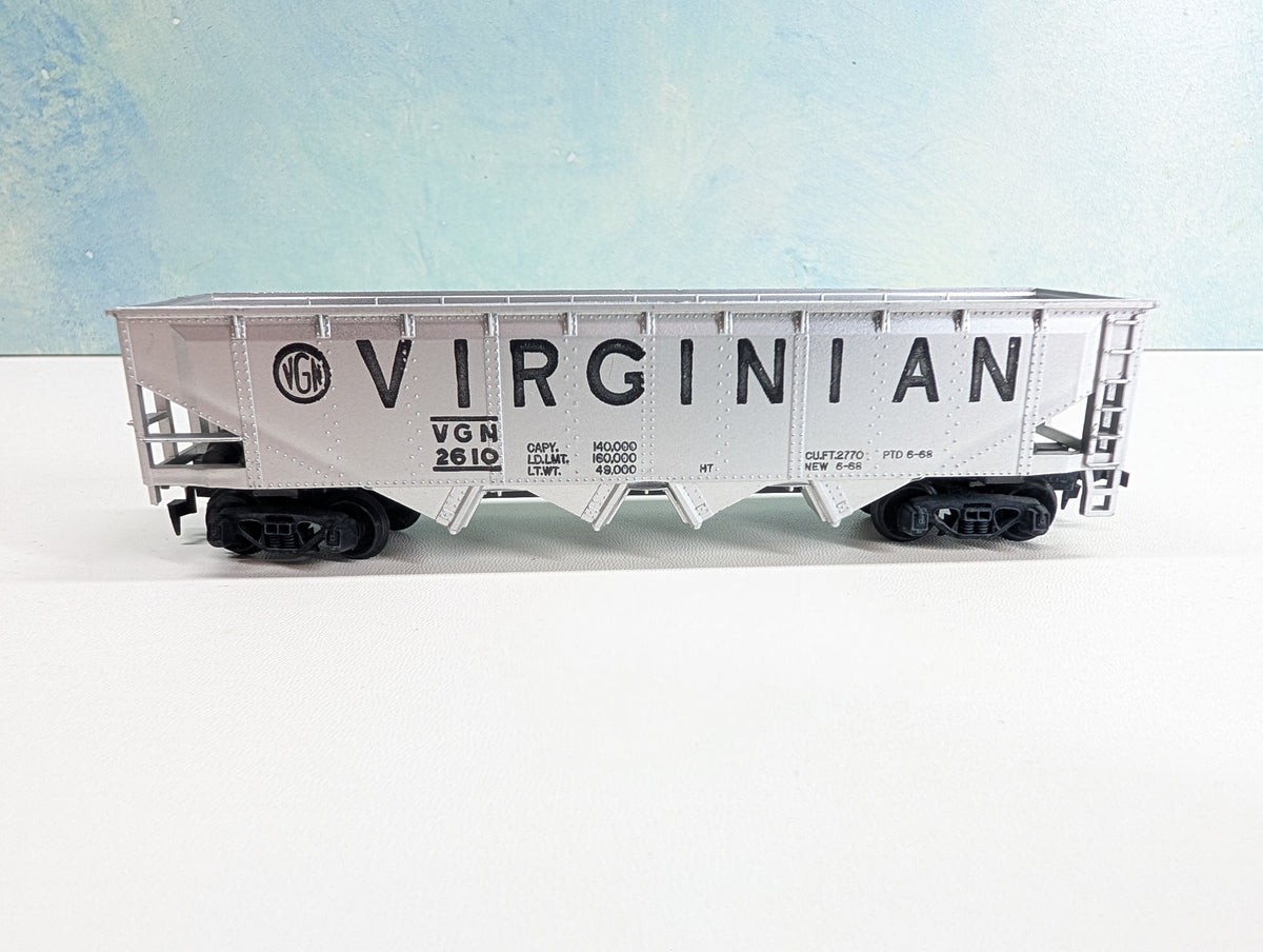 USED Tyco HO Scale Quad Hopper Virginian VGN #2610