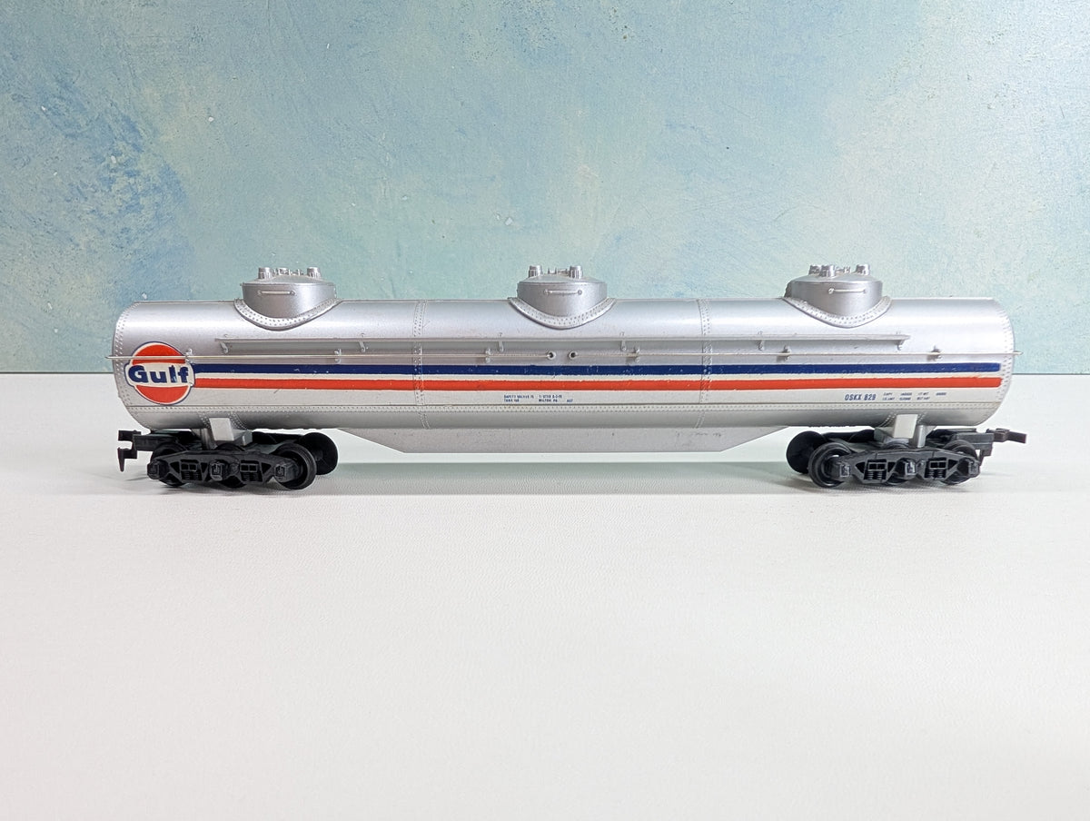USED Tyco HO Scale Large Triple Dome Tank Car Gulf OSKX #829