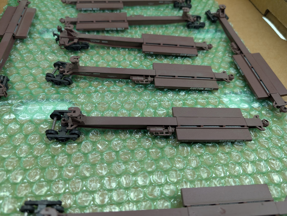 USED Athearn HO Scale Impact Trailer Inter & Ends Cotton Belt SSW #90058 (10 pcs)