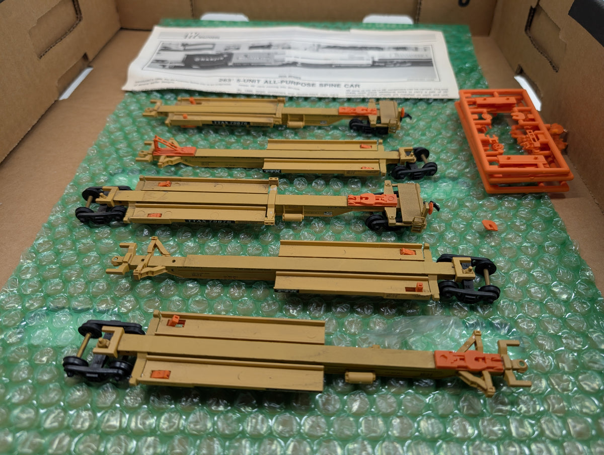 USED Walthers HO Scale 5-Unit All Purpose Spine Car Set Trailer Train TTAX #79876