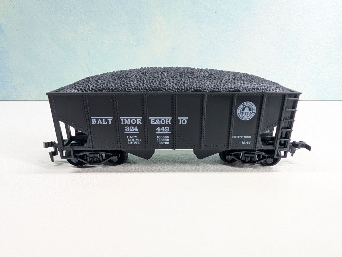USED Life-Like HO Scale 2 Bay Hopper w/ Coal Baltimore and Ohio B&O #324449