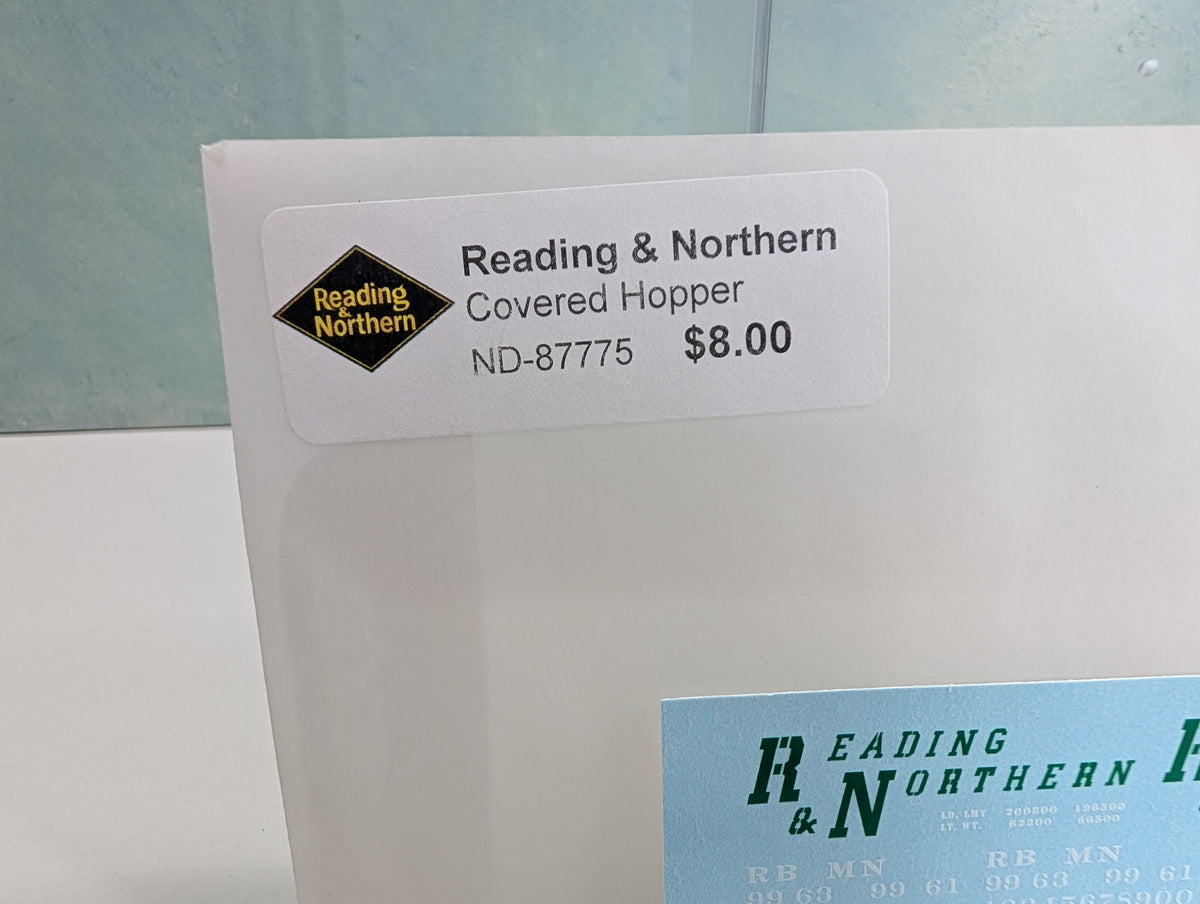 USED ND-87775 HO Scale Covered Hopper Decals Reading & Northern Aristocrat Coal