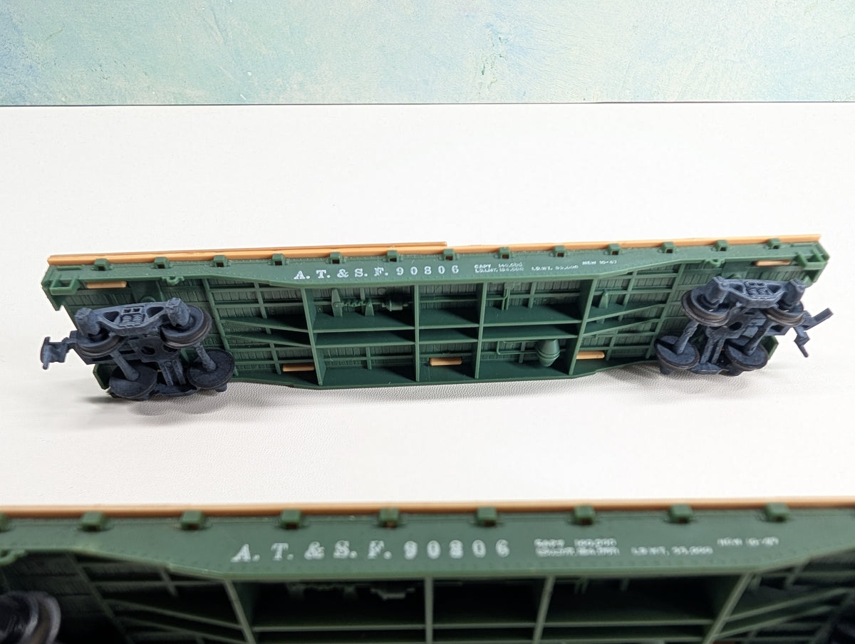 USED Mantua HO Scale Lot of 50' Flat Cars Santa Fe ATSF #90806 (2 pcs)