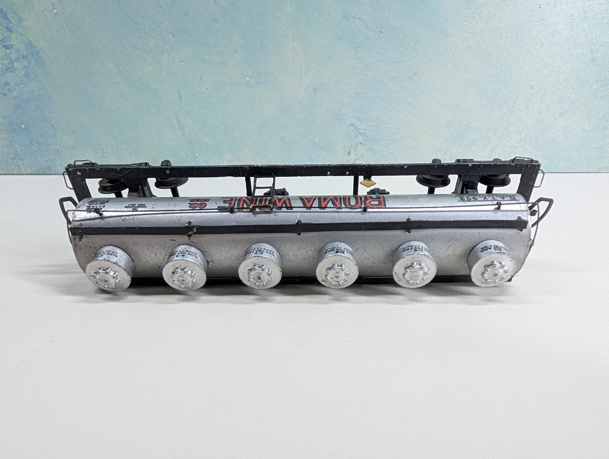 USED Thomas HO Scale 6 Dome Tank Car Metal Roma Wine GATX #992
