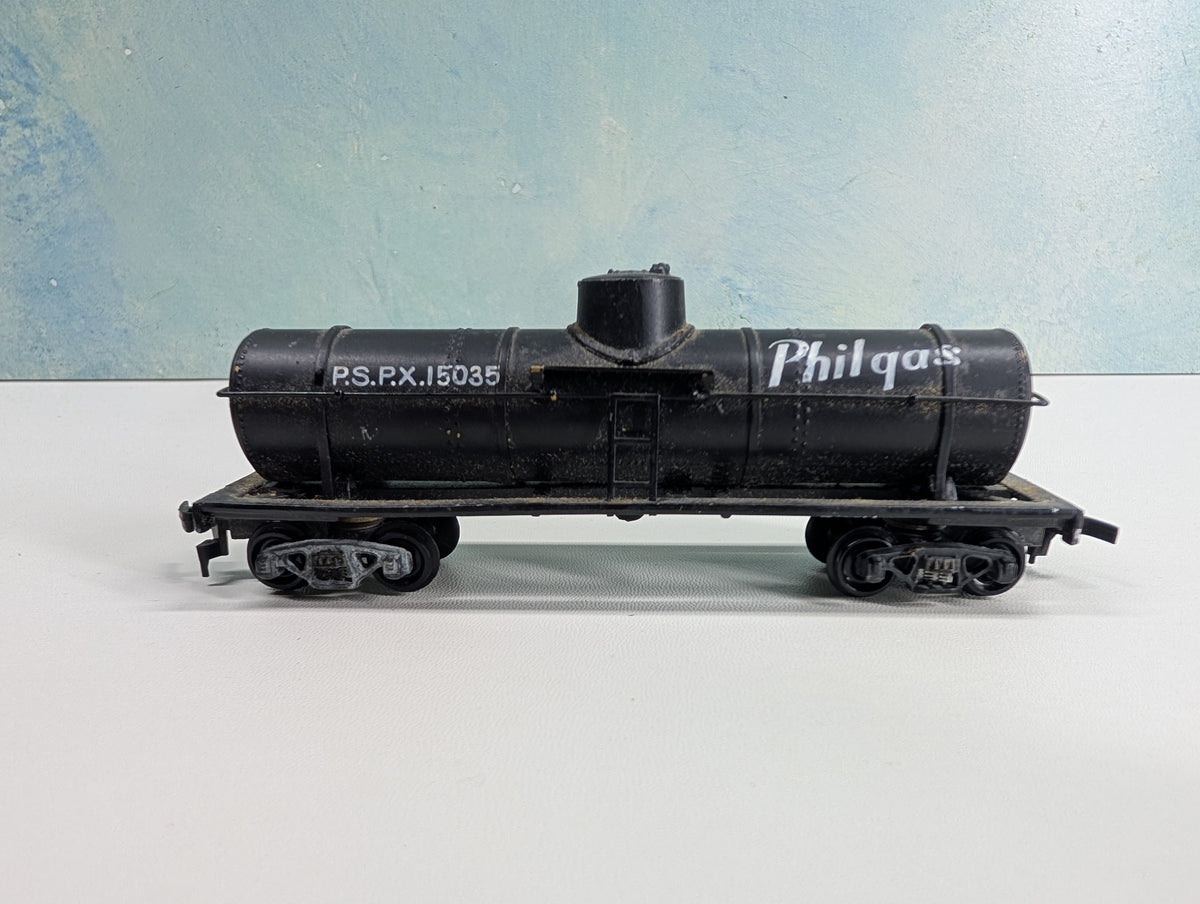 USED HO Scale Single Dome Tank Car, Metal Vintage Philgas PSPX #15035