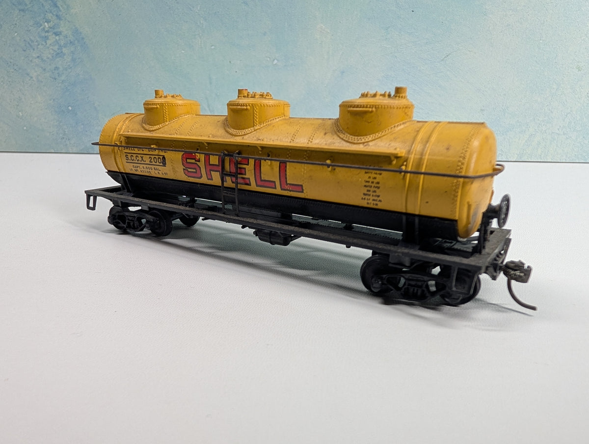 USED Athearn HO Scale Triple Dome Tank Car SHELL SCCX #2008 Metal Wheels