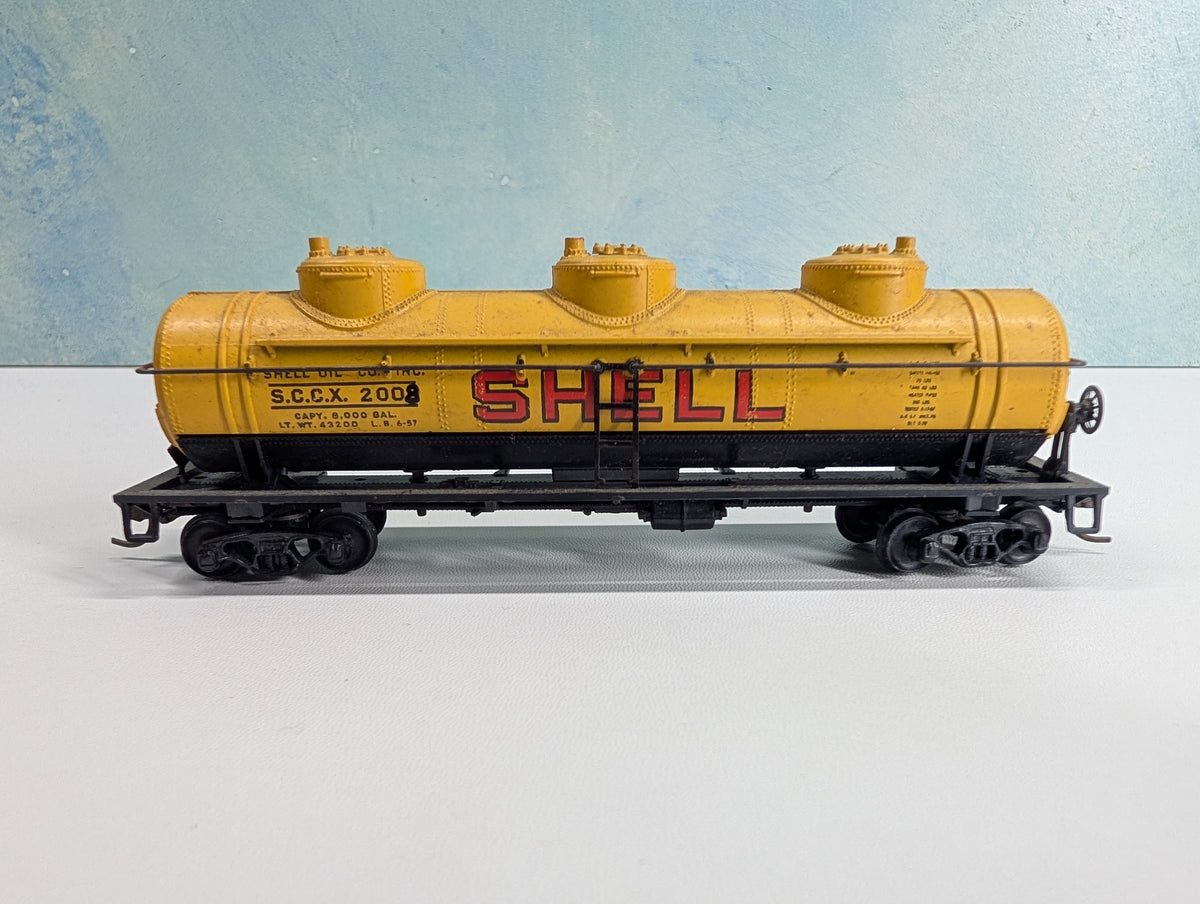 USED Athearn HO Scale Triple Dome Tank Car SHELL SCCX #2008 Metal Wheels