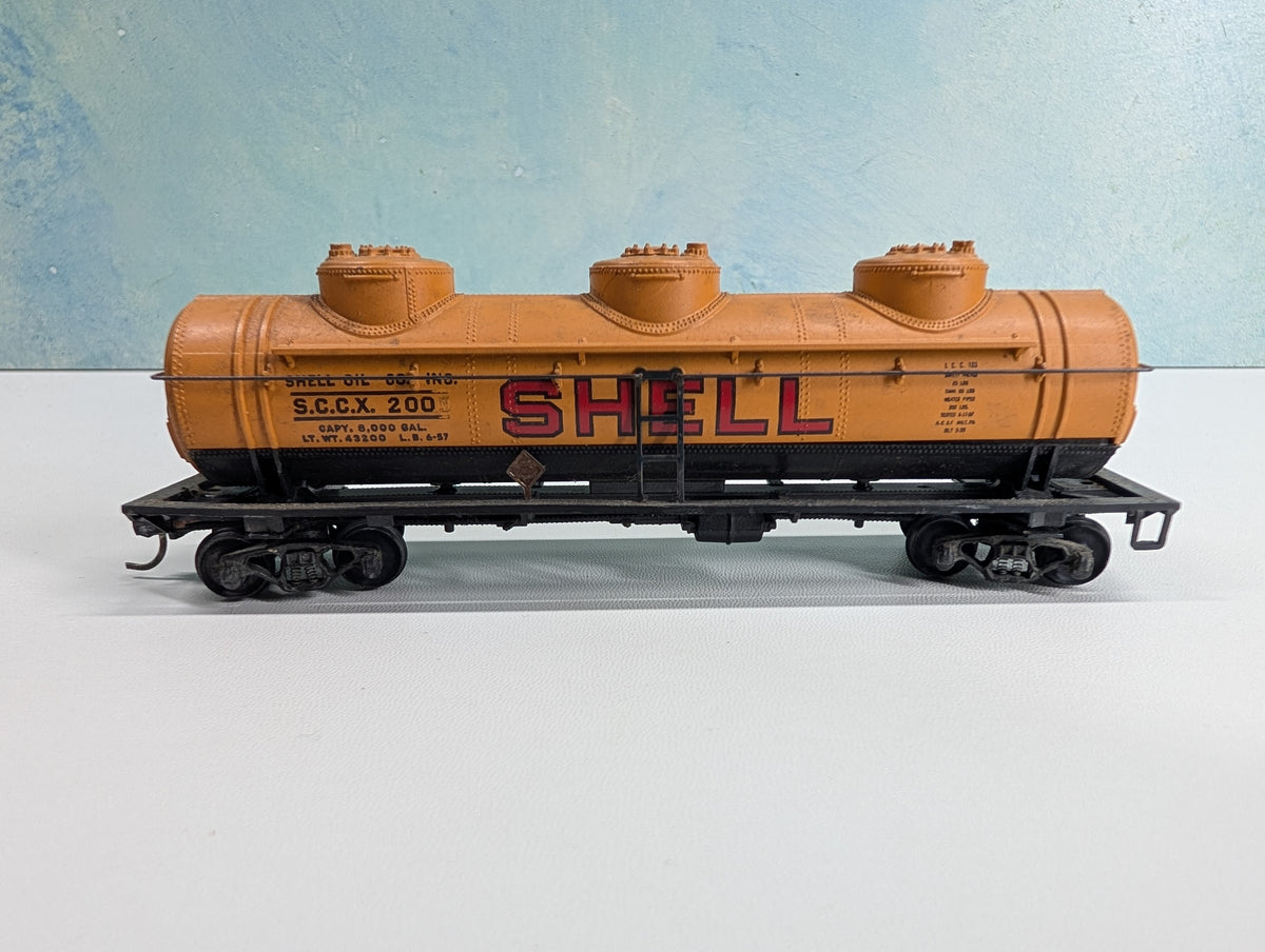 USED Athearn HO Scale Triple Dome Tank Car SHELL SCCX #200 Metal Wheels
