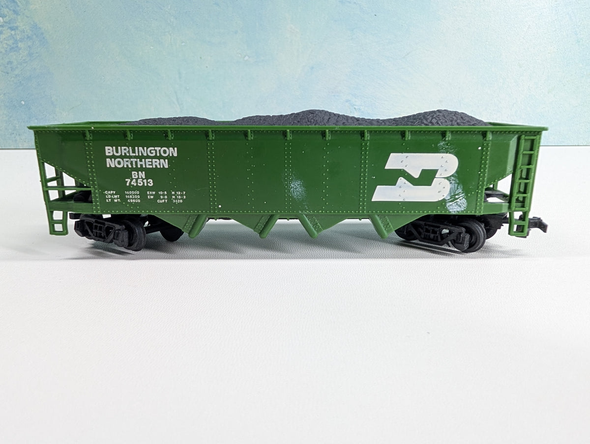 USED Bachmann HO Scale Quad Hopper Burlington Northern BN #74513 w/ Load