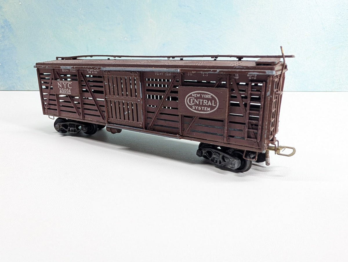 USED Roundhouse HO Scale Stock Cattle Car, Metal New York Central NYC #28004