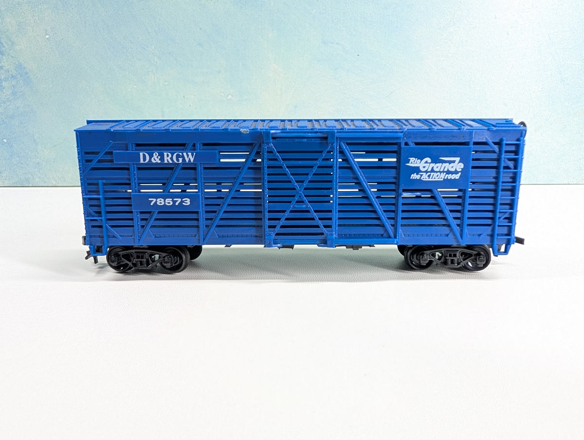 USED Lionel HO Scale Stock Cattle Car Rio Grande D&RGW #78573