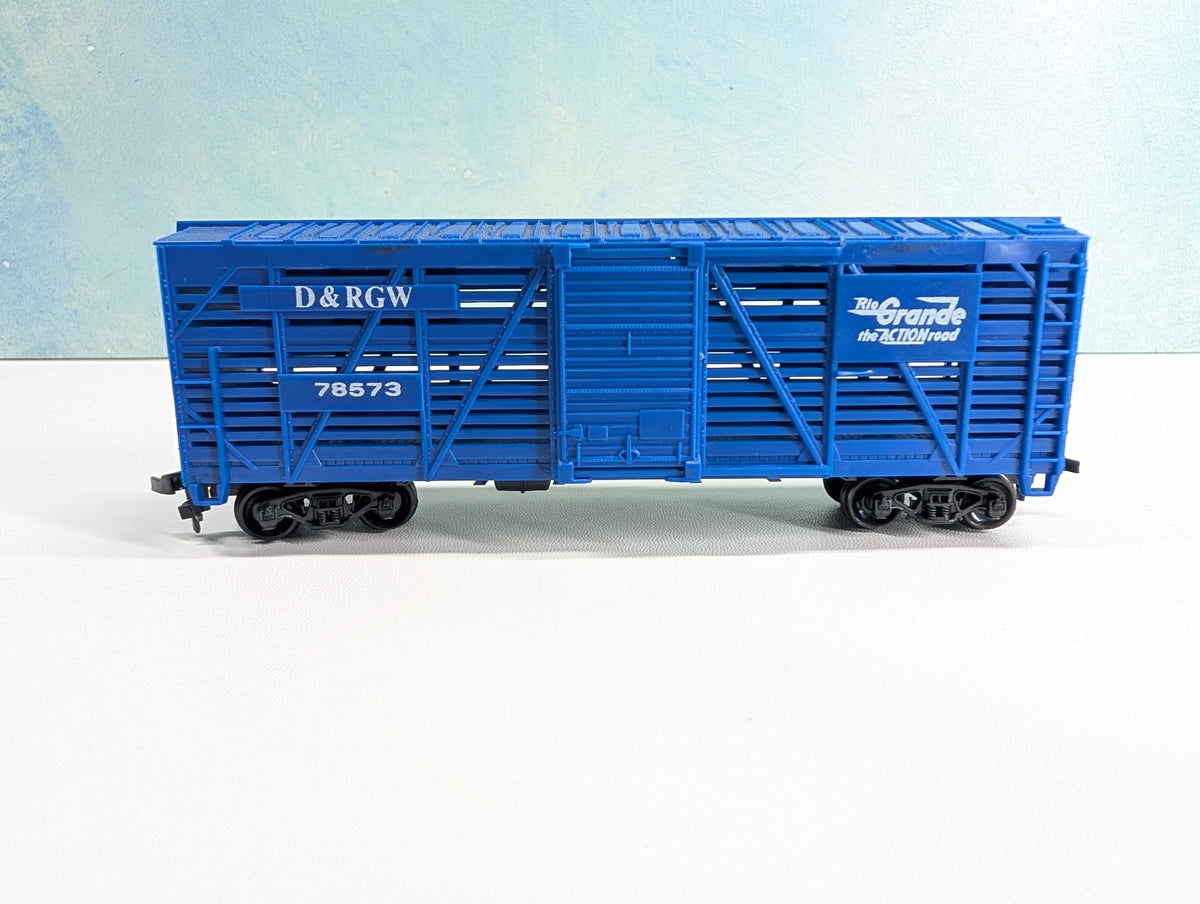 USED Lionel HO Scale Stock Cattle Car Rio Grande D&RGW #78573