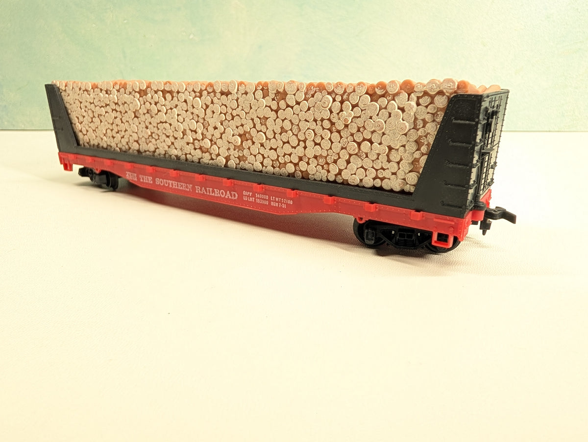 USED Tyco HO Scale Bulkhead Flat Car Southern #4365