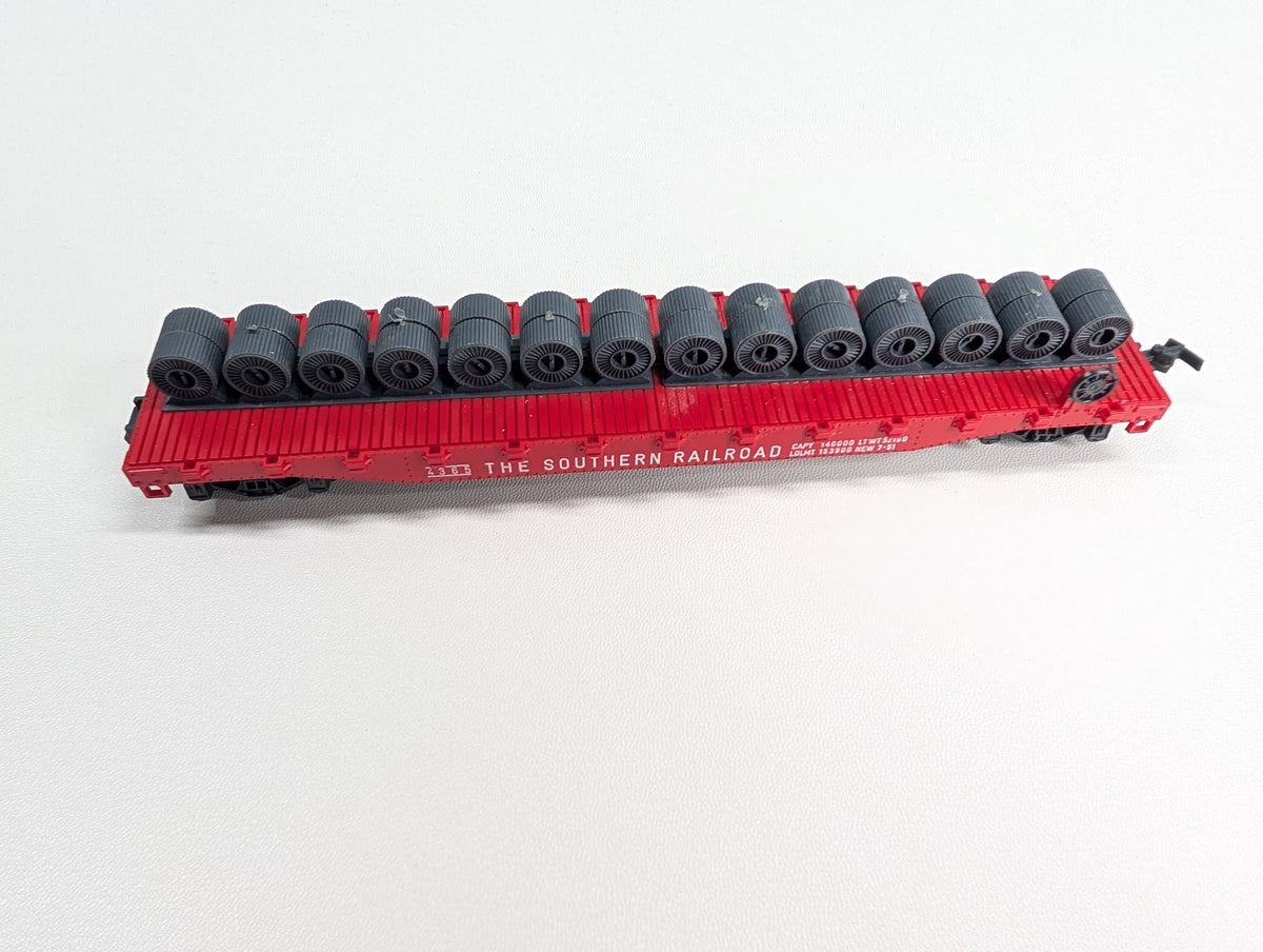 USED HO Scale 50' Flat Car w/ Load Southern #4365
