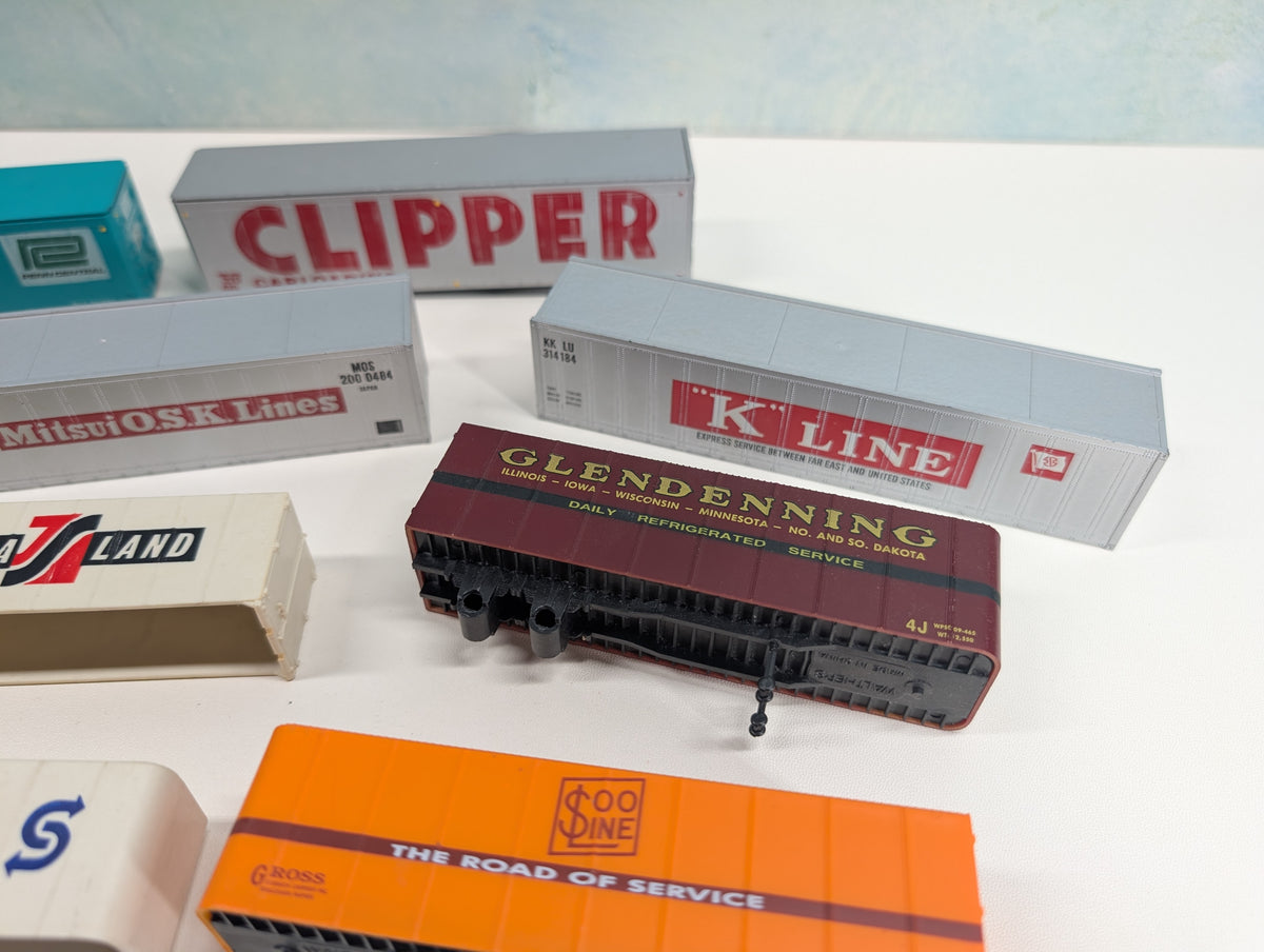 USED HO Scale Lot of Trailers & Containers Parts/Repairs PC, SOO, K-Line + more