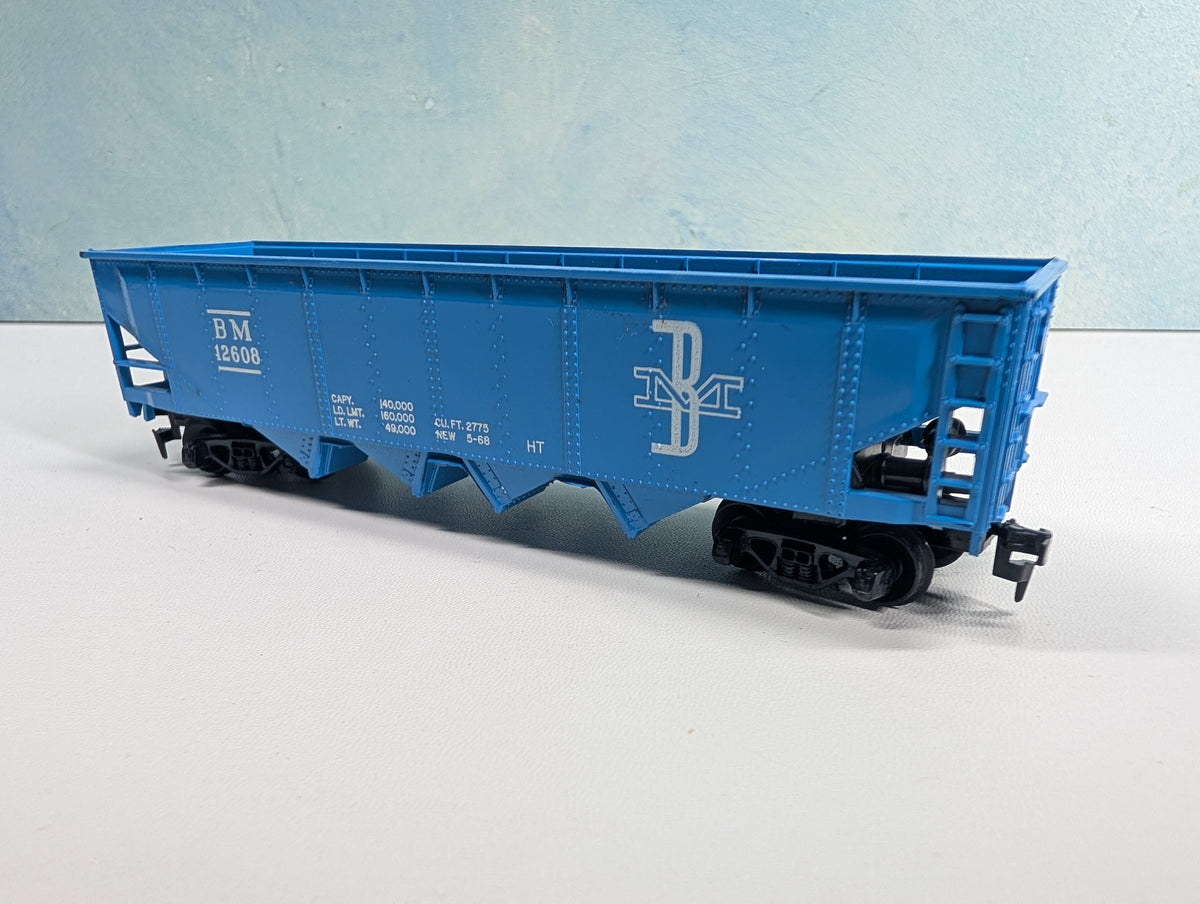 USED Tyco HO Scale Quad Hopper Boston and Maine BM #12608