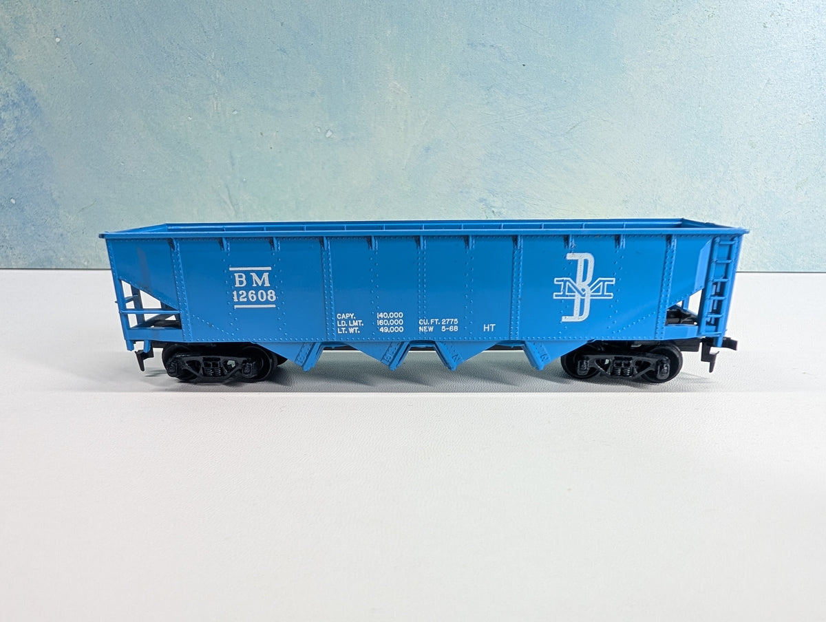 USED Tyco HO Scale Quad Hopper Boston and Maine BM #12608