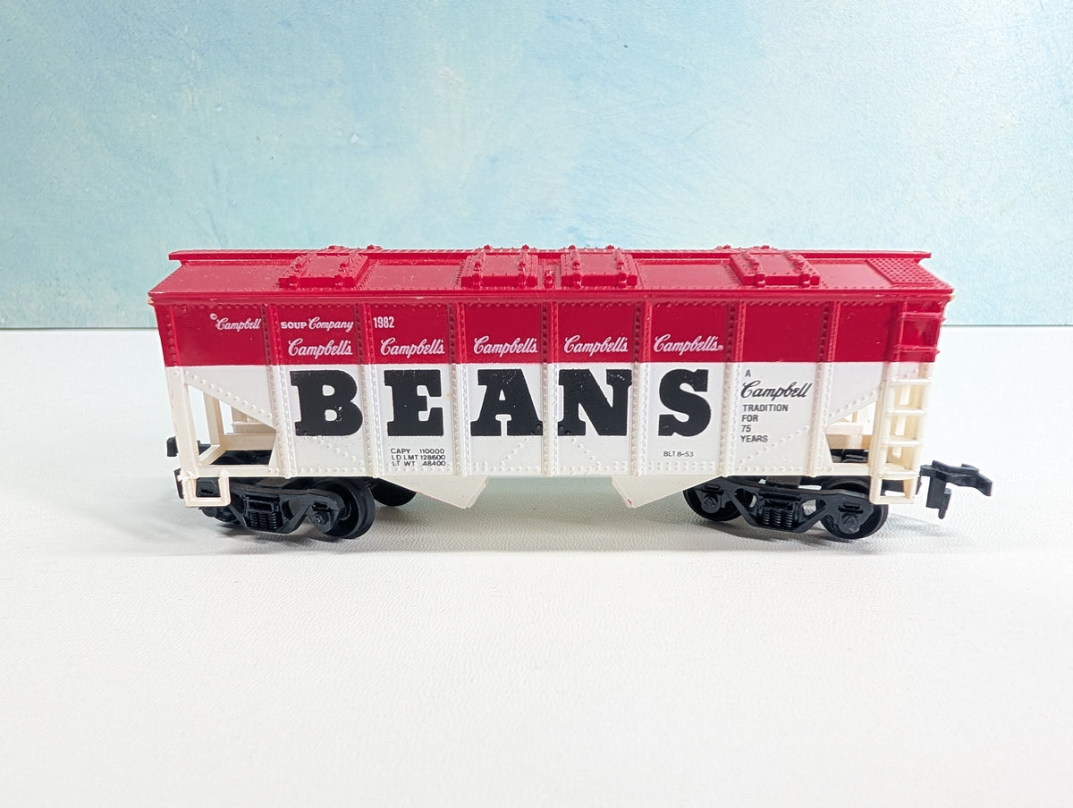 USED Life-Like HO Scale 2 Bay Covered Hopper, Beans Campbell's