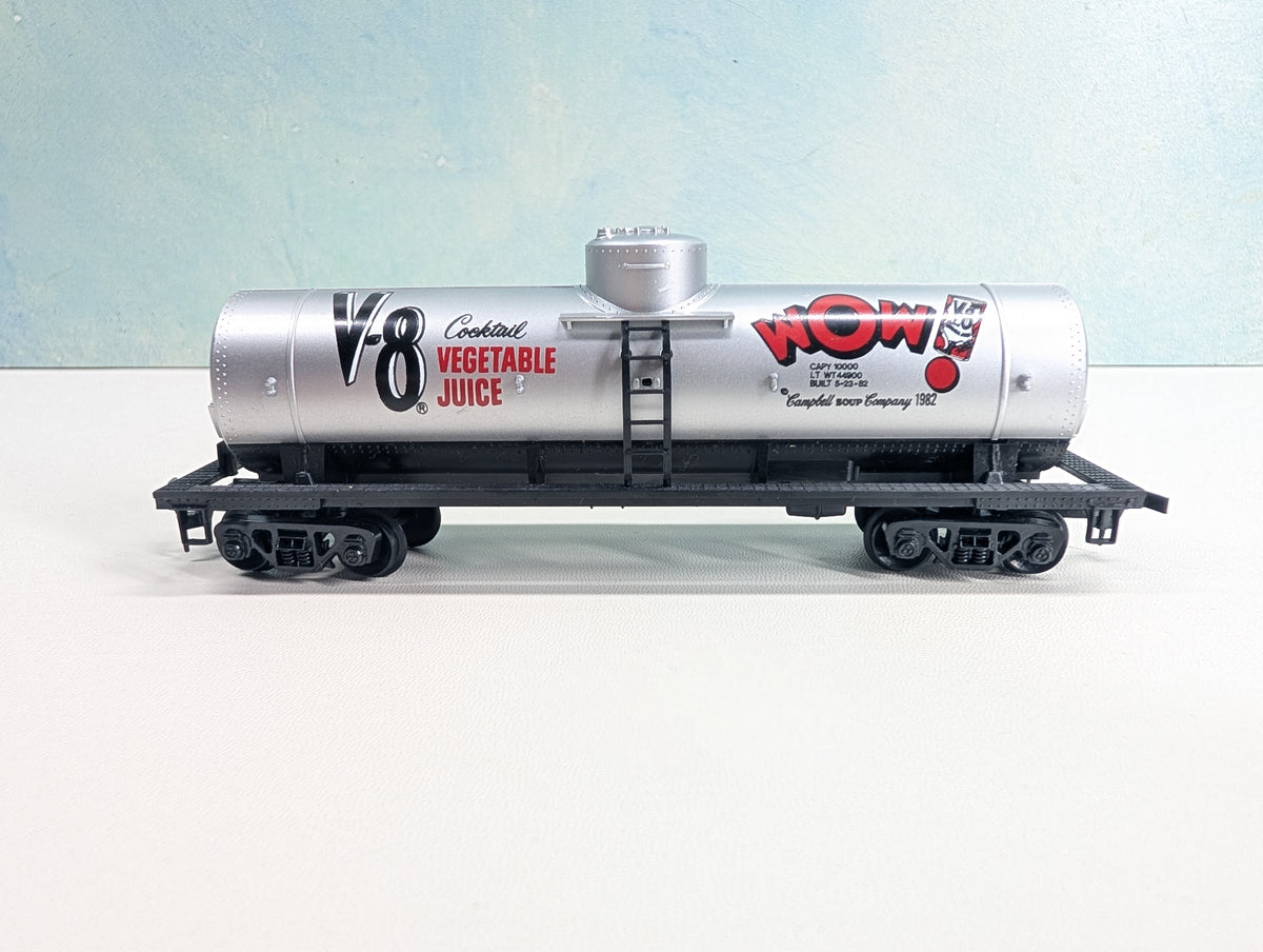 USED Life-Like HO Scale Single Dome Tank Car, V-8 Vegetable Juice Campbell's