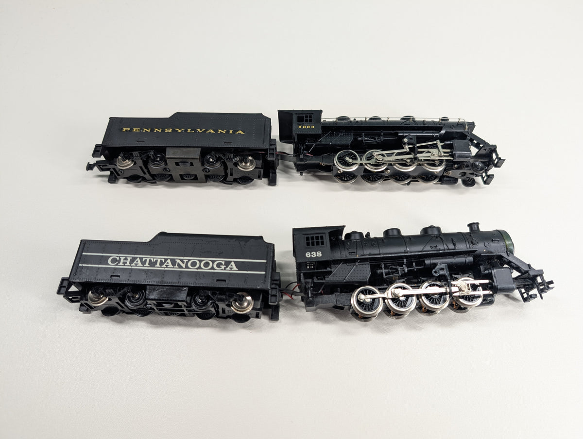 USED Tyco HO Scale Steam Locomotives, Chattanooga & Pennsylvania Parts/Repairs DC (2 pcs)