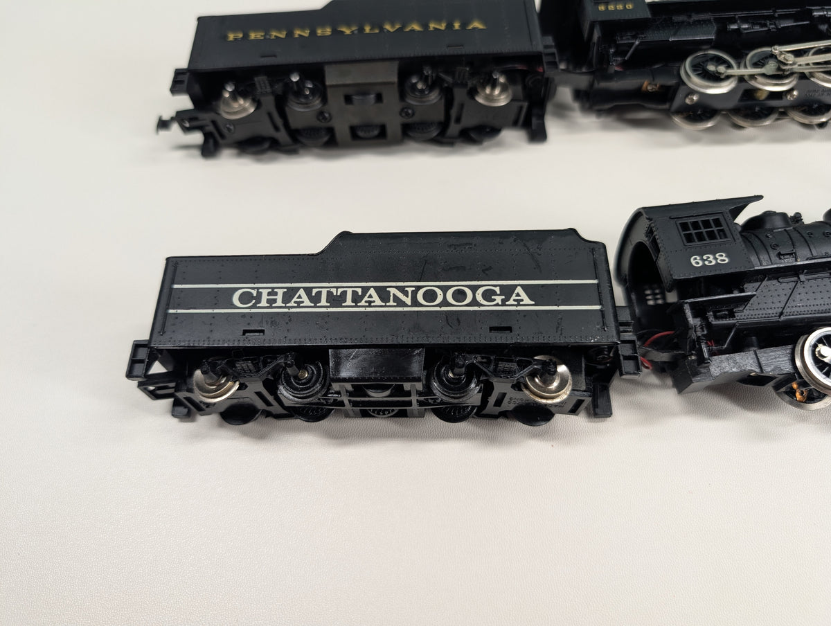 USED Tyco HO Scale Steam Locomotives, Chattanooga & Pennsylvania Parts/Repairs DC (2 pcs)