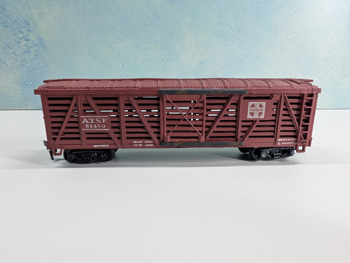 USED HO Scale Cattle Stock Car Santa Fe ATSF #51450
