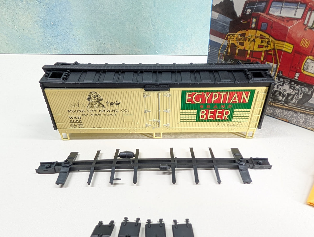 USED Athearn HO Scale 40' Reefer Box Car Egyptian Beer WAB #2053 Greenway Custom