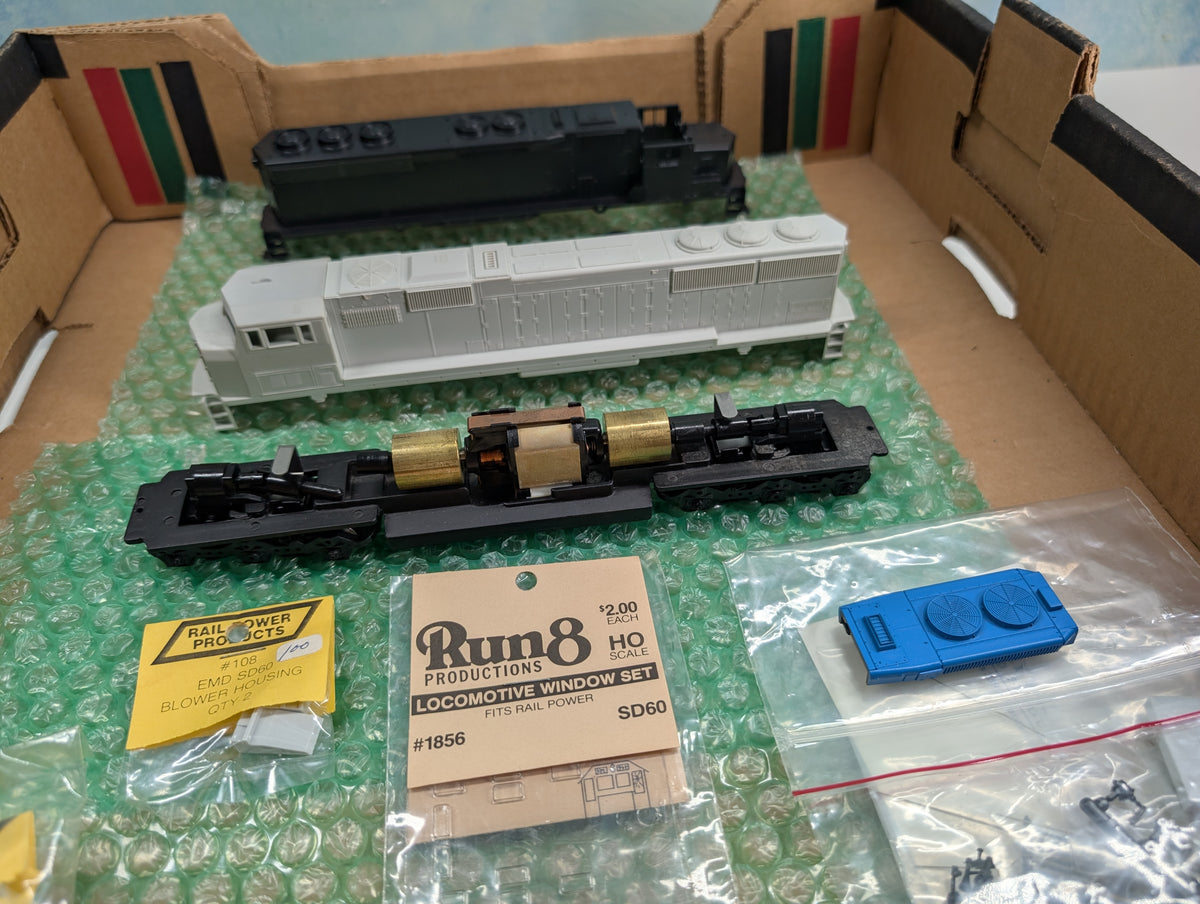 USED Rail Power Products HO Scale Lot of SD60M Shell, Chassis & Other Various SD Locomotive Details Parts