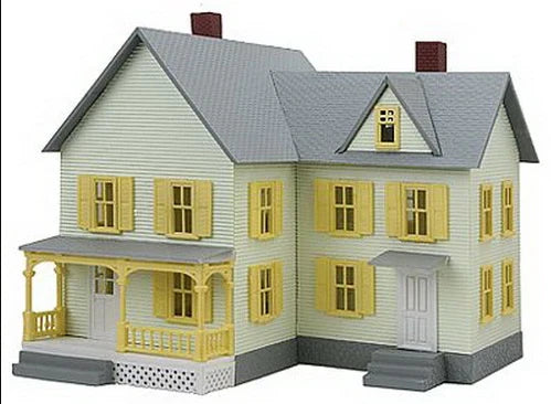 Model Power 780 HO Scale Large House, Yellow & Gray, Dr. Andrew's House