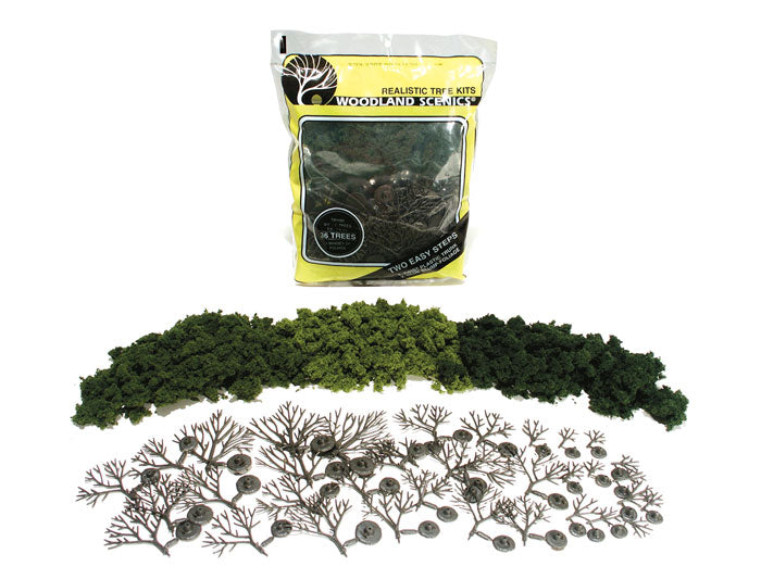 Woodland Scenics TR1102 Multi Scale Light, Medium & Dark Green Trees KIT (14 pcs)