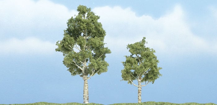 Woodland Scenics TR1612 MULTI Scale Premium Trees, Aspen, 2pcs
