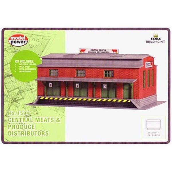 Model Power 1594 N Scale Central Meats & Produce Distributors Deluxe Building KIT