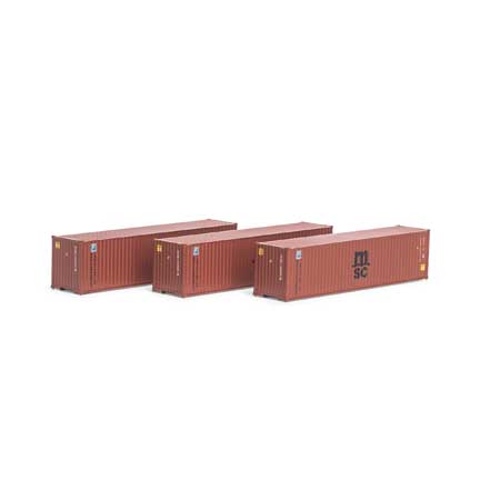 Athearn 17438 N Scale, 40' Container 3 Pack, MSC