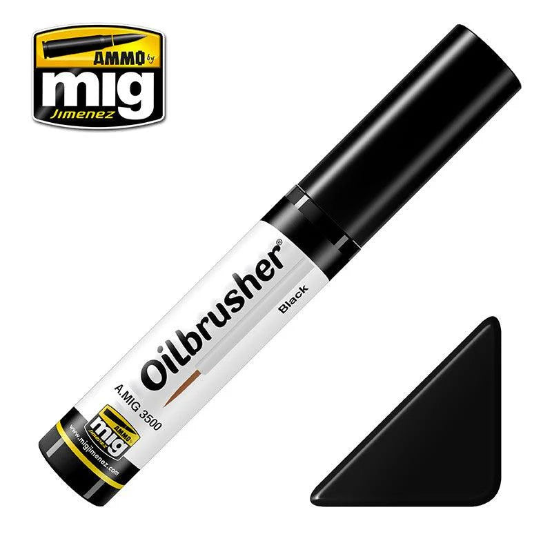 Ammo by MIG 3500 MULTI Scale Black Oilbrusher Modeling Oil Paint (10mL e)