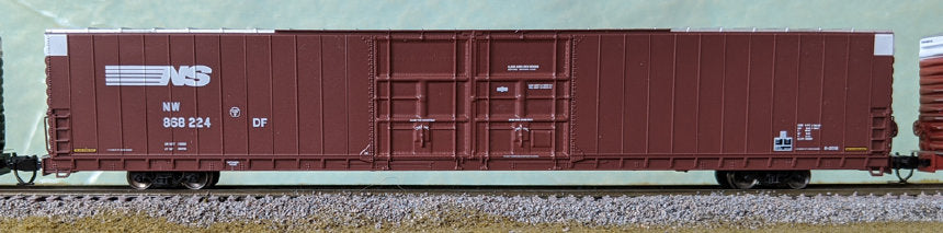 Bluford Shops 86677 N Scale, 86' Boxcar, Norfolk Southern NW #868323, Medium Logo