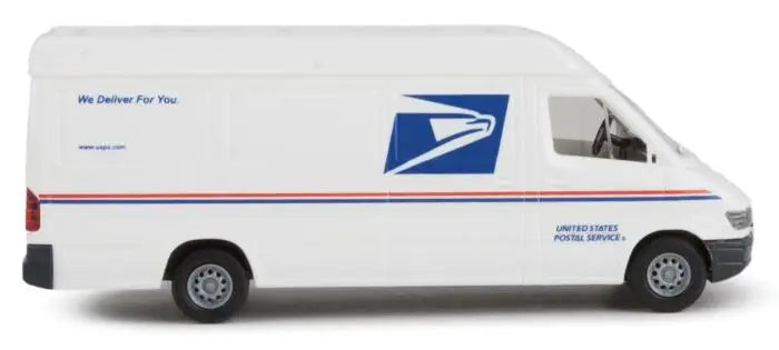 Walthers 949-12208 HO Scale Delivery Van - Assembled -- United States Postal Service (white, blue, red; "We Deliver For You" Slogan