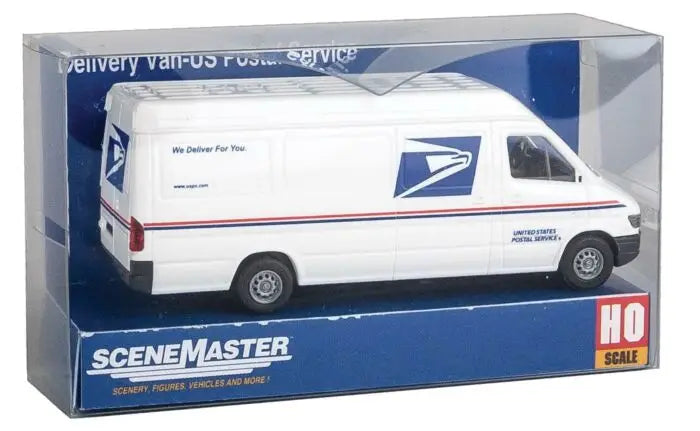Walthers 949-12208 HO Scale Delivery Van - Assembled -- United States Postal Service (white, blue, red; "We Deliver For You" Slogan