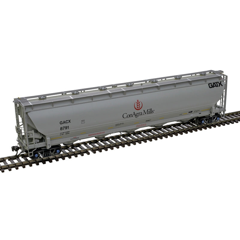 Atlas Master 20007493 HO Scale Trinity 5660 PD Covered Hopper w/ Stripes Conagra Mills GACX #8791