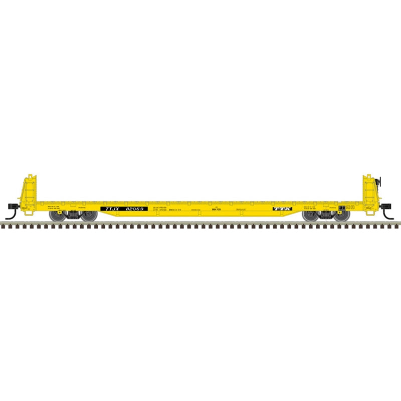Atlas Trainman 20007969 HO Scale Short Bulkhead Flat Car Trailer Train TTJX #82091