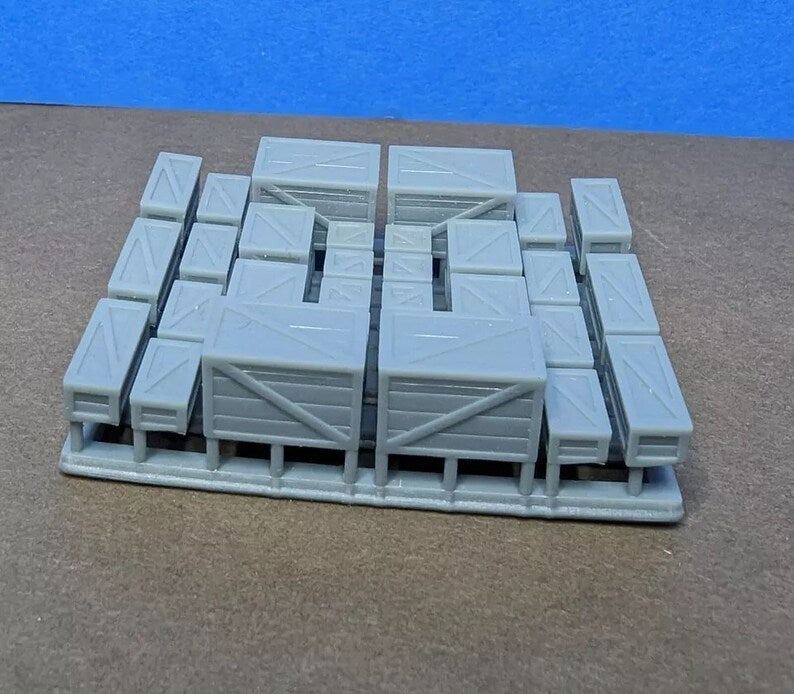 Whistle Stop Models N1026 N Scale Crates, Resin 3D Printed, Highly Detailed (30 pcs)