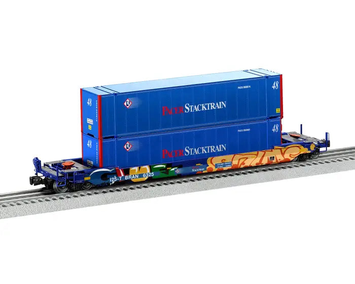 Lionel 2226622 O, Husky Stack w/ Graffiti & Containers, Pacer Stacktrain BRAN #6325