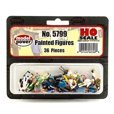Model Power 5799 HO Scale Painted People, Figures (36 pcs)