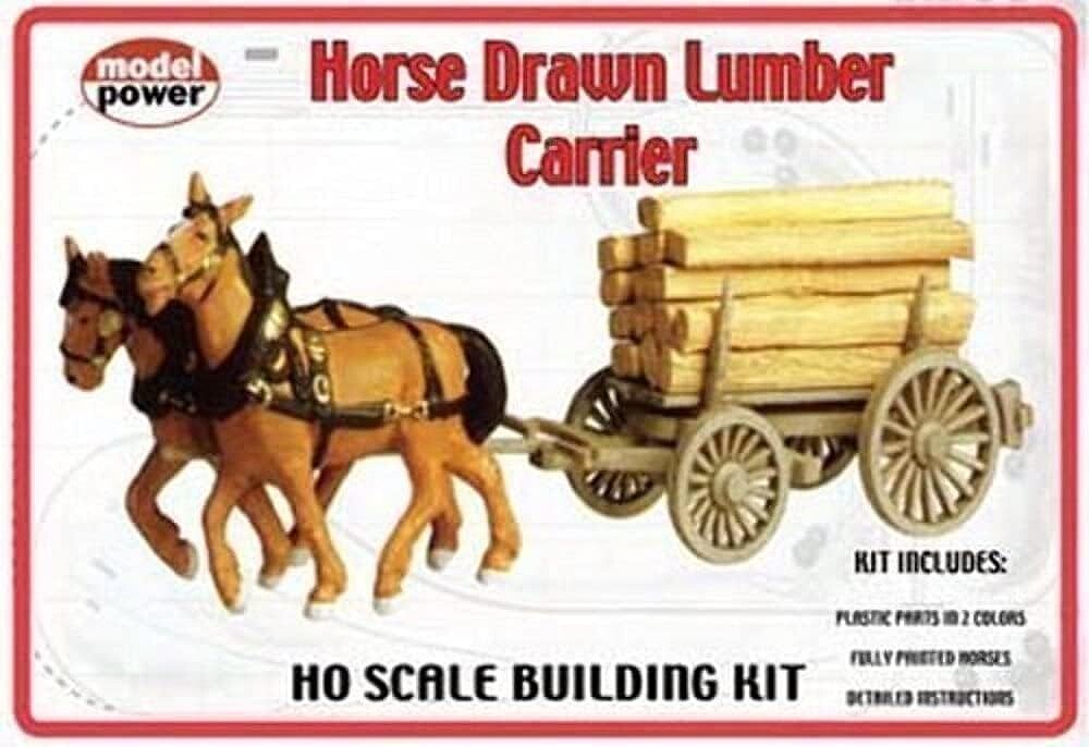 Model Power 624 HO Scale Horse Drawn Lumber Carrier KIT