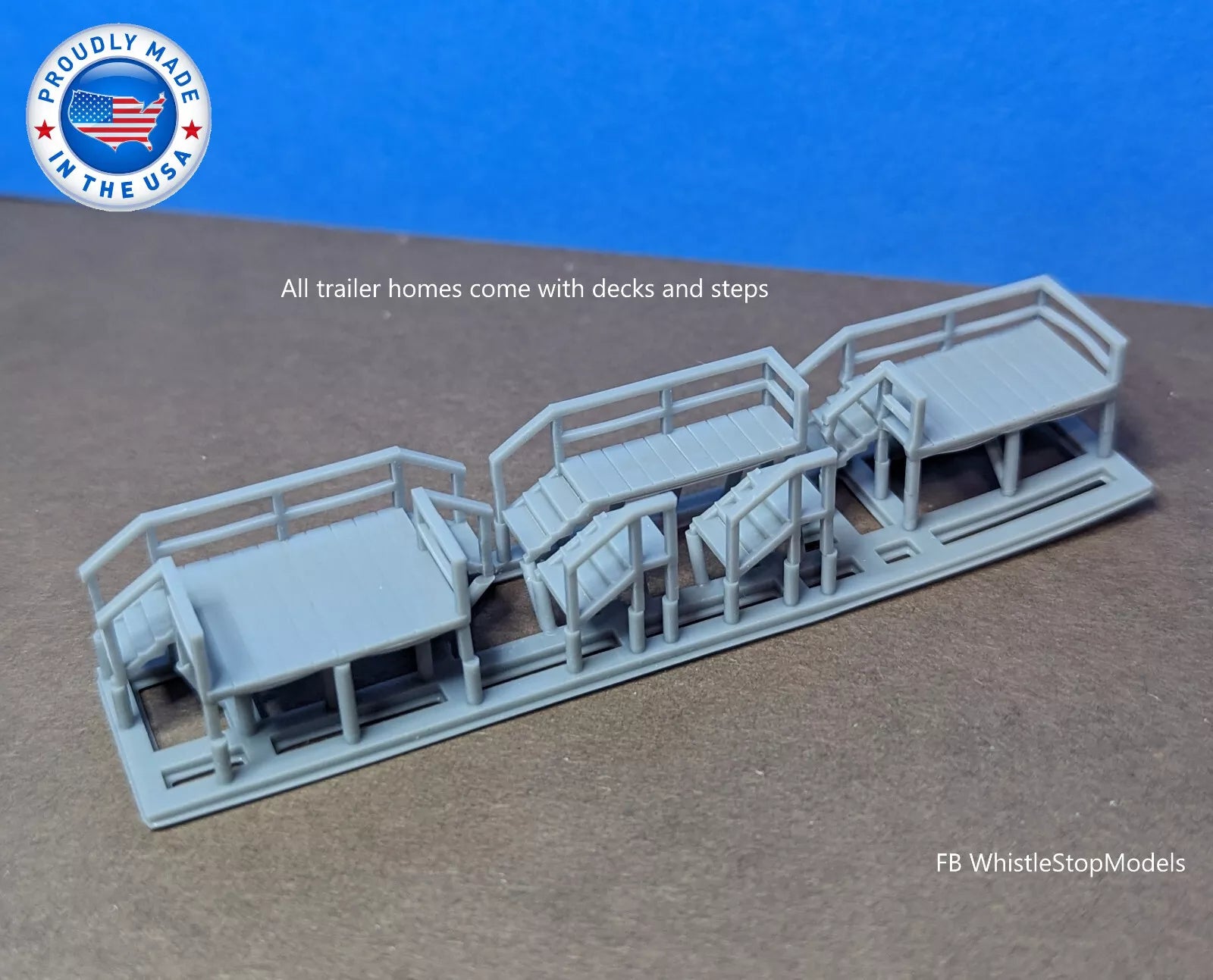 Whistle Stop Models N6004 N Scale Trailer Home Design 4, Resin 3D Printed, Highly Detailed
