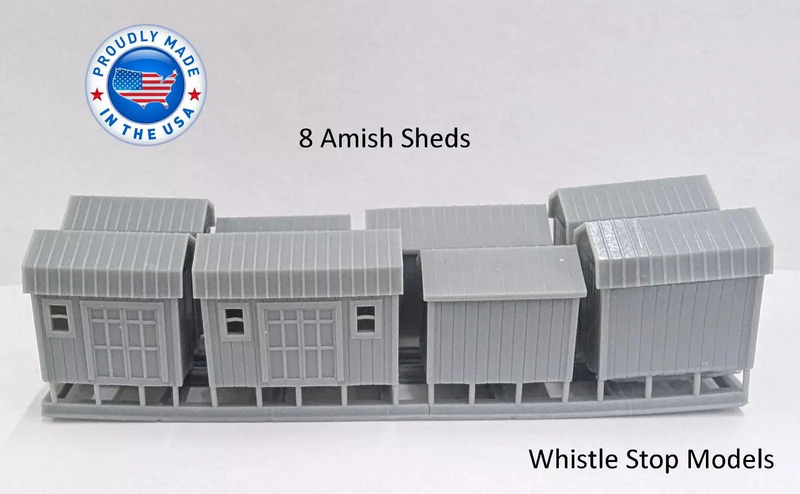 Whistle Stop Models N6000 N Scale Set of Amish Sheds, Resin 3D Printed, Highly Detailed (8 pcs)