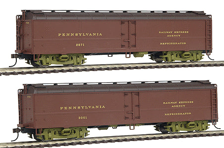 Walthers 932-25888 HO Scale, R50B Express Reefer 2 Car Pack, Pennsylvania REA