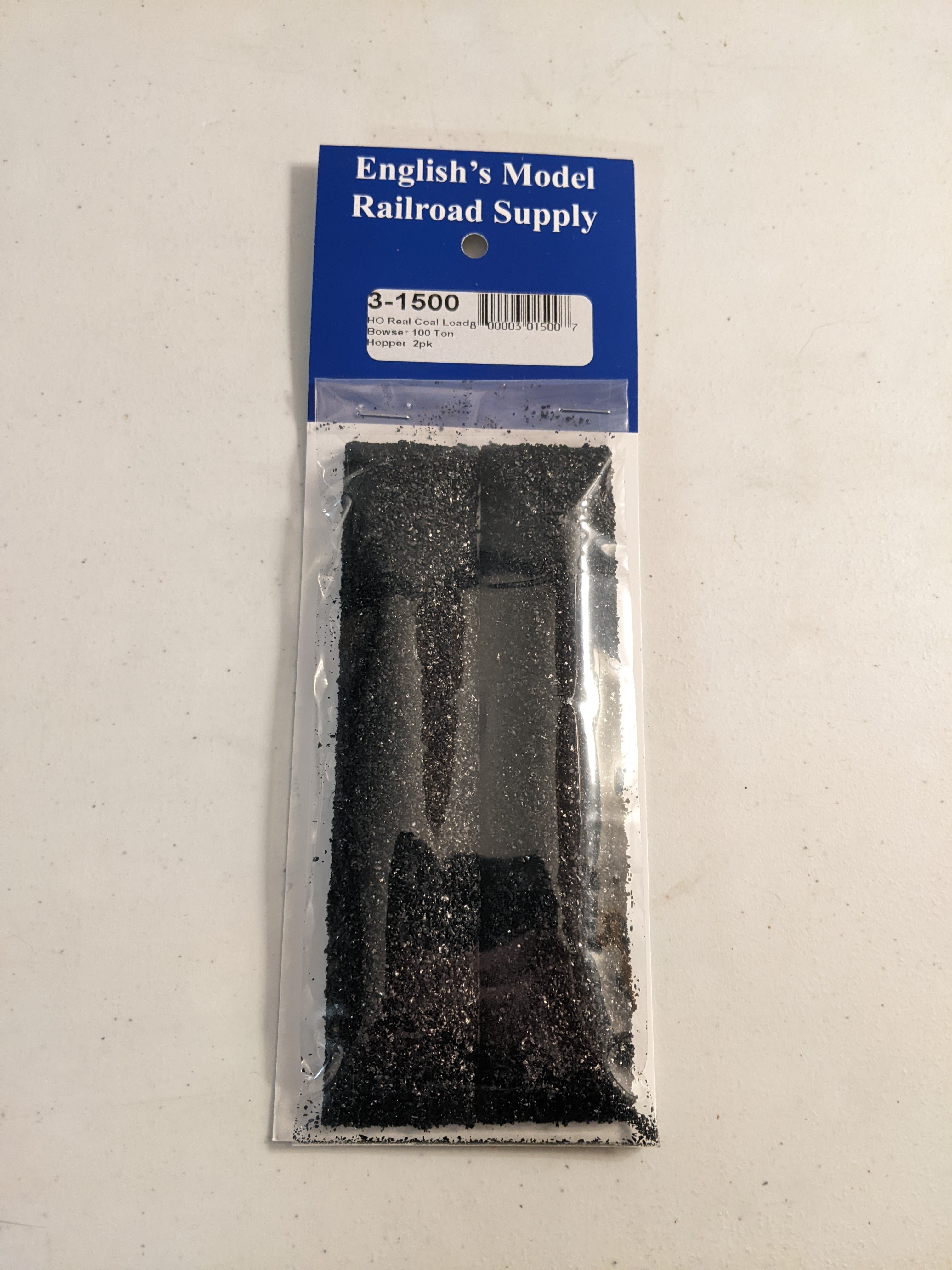 English's Model Railroad Supply - HO Scale, Real Coal Load for Bowser 100 Ton Hoppers, 2-Pack 3-1500