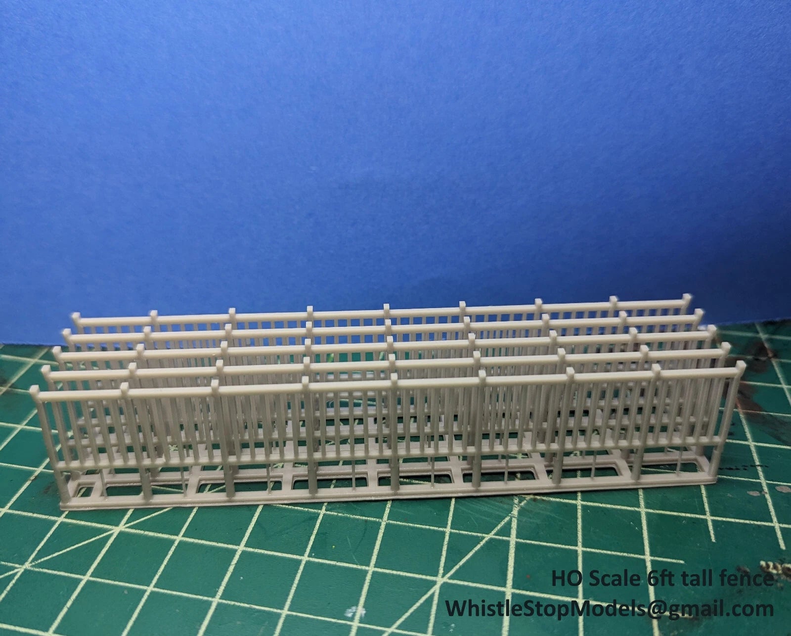 Whistle Stop Models HO2003 HO Scale 6' Tall Wrought Iron Fence, Resin 3D Printed, Highly Detailed Sample