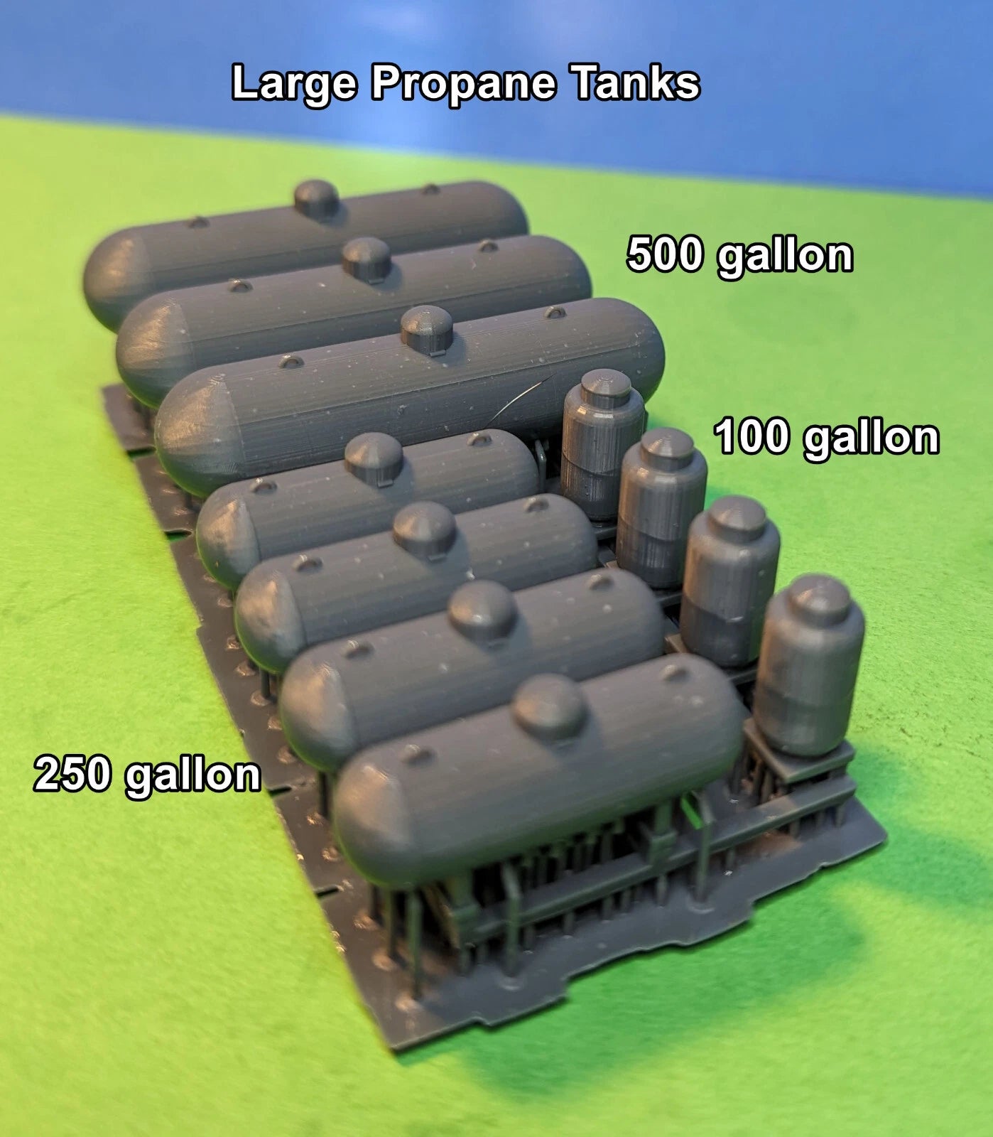Whistle Stop Models HO1003 HO Scale Propane Tank Set, Resin 3D Printed, Highly Detailed Sample