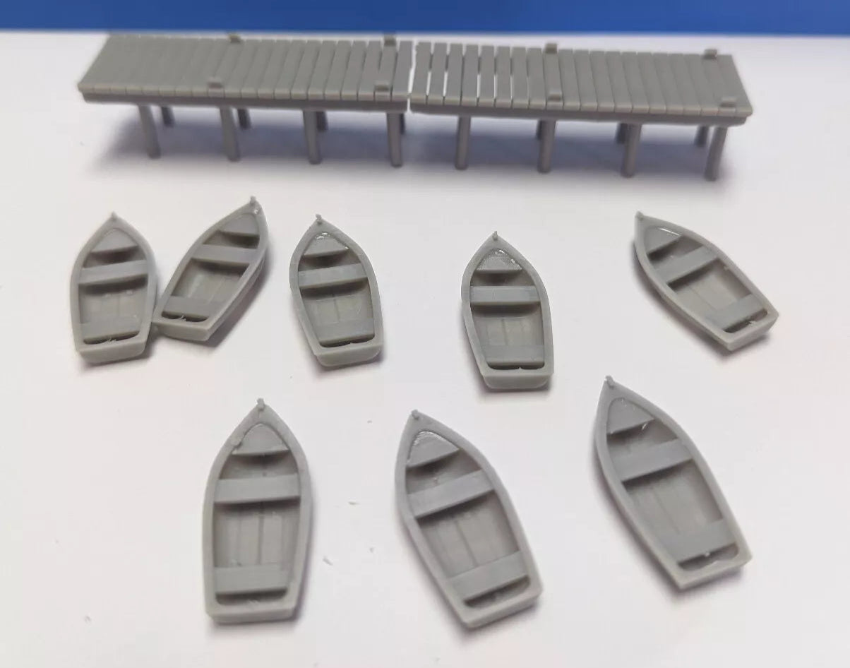 Whistle Stop Models N1016 N Scale Boat Dock Set, Resin 3D Printed, Highly Detailed Sample
